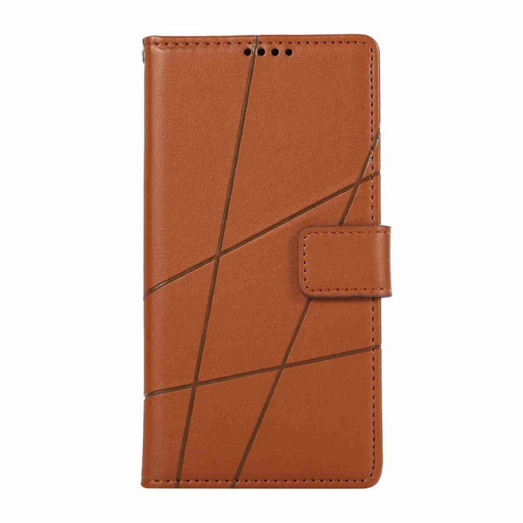 For iPhone 13 mini PU leather case with embossed texture, featuring card slots and a wrist strap.