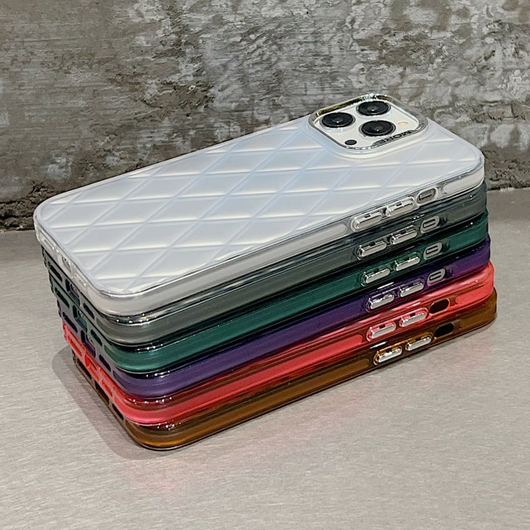 3D Rhombus Electroplating TPU Hybrid PC Phone case for iPhone 13 Pro in stylish silver design, showcasing durability and precise cut-outs.