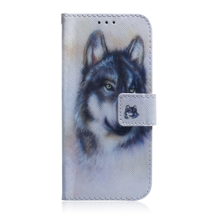 Coloured drawing horizontal flip leather case for iPhone 13 Pro, showcasing its stylish design and card slots.