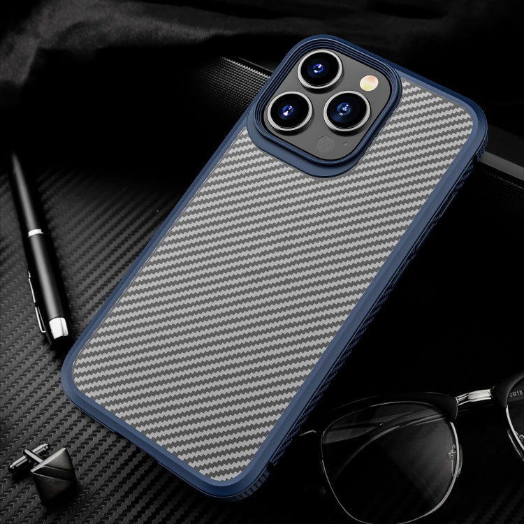 iPAKY MG Series Carbon Fiber TPU + PC Shockproof case for iPhone 13 Pro, showcasing its sleek design and durable materials.