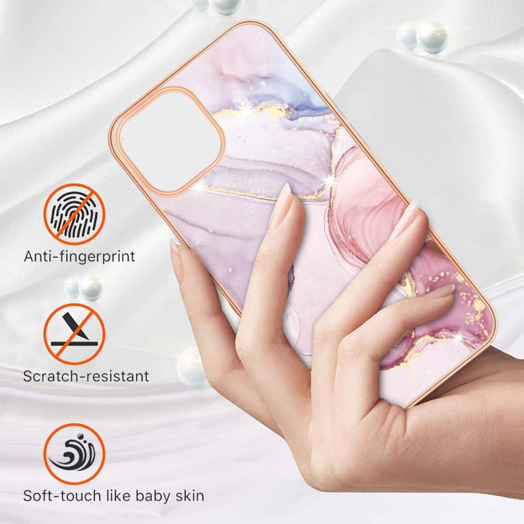 Electroplating Marble Pattern Dual-side IMD TPU case for iPhone 13 Pro Max, showcasing vibrant colors and stylish design.