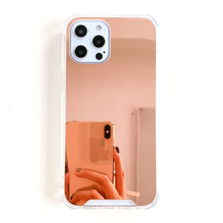 Luxury TPU and acrylic phone case for iPhone 13 Pro with a mirror finish, showcasing its sleek design and protective features.