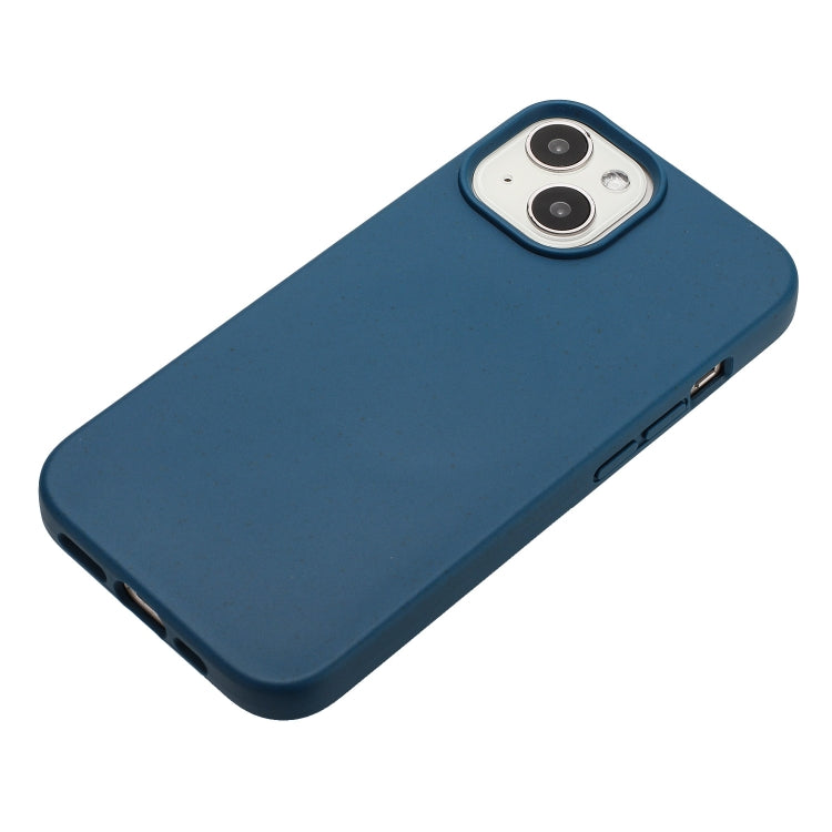 Blue Wheat Straw and TPU Phone Case for iPhone 13, showcasing its lightweight and eco-friendly design.