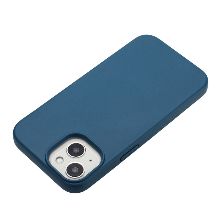 Blue Wheat Straw and TPU Phone Case for iPhone 13, showcasing its lightweight and eco-friendly design.