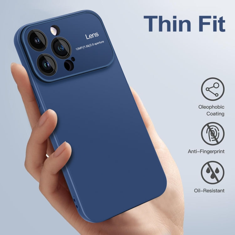 Blue TPU phone case for iPhone 14 Plus with raised edges for screen and camera protection.