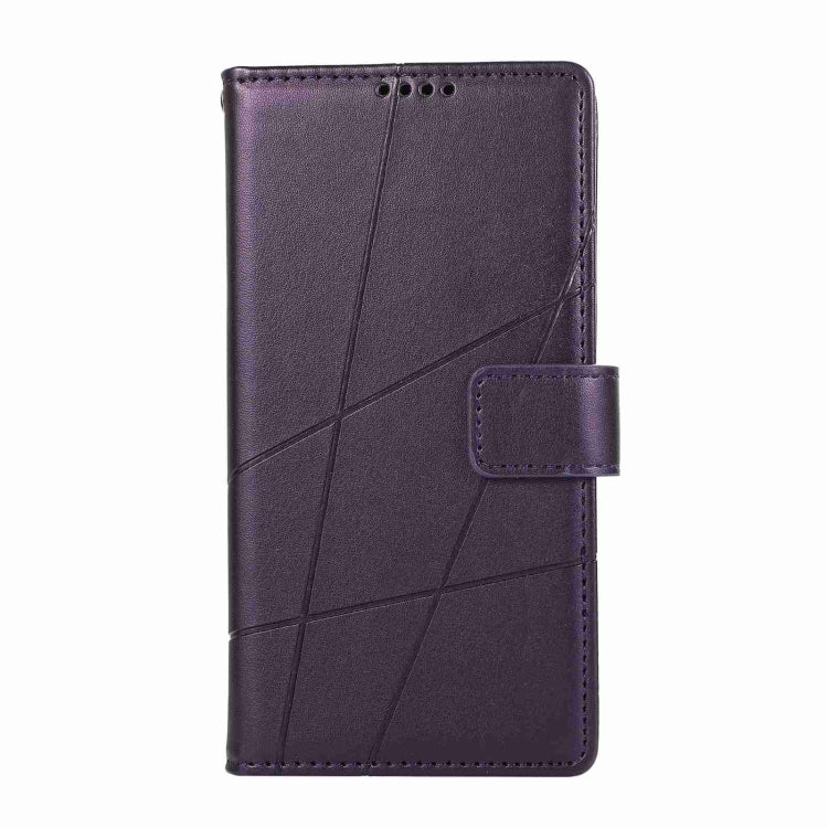 For iPhone 14 Plus PU leather case with embossed texture, featuring card slots and a wrist strap.