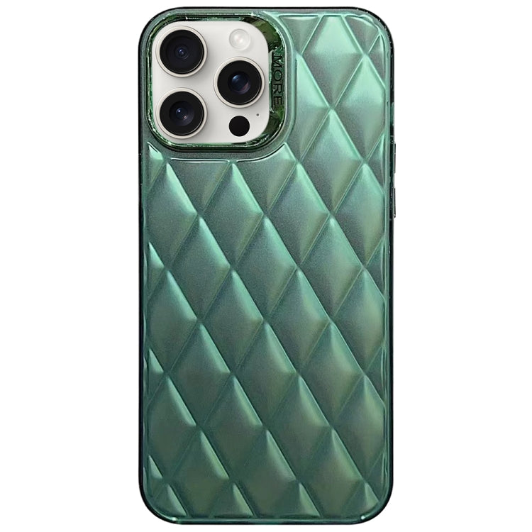 3D Rhombus Electroplating TPU Hybrid PC Phone case for iPhone 14 Pro Max, showcasing stylish silver design and durable materials.