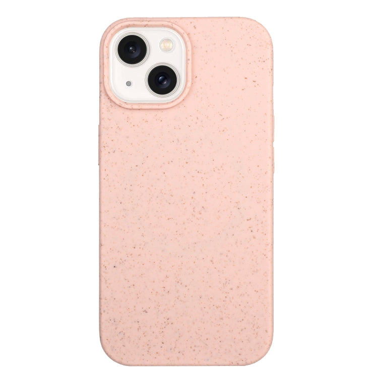 Pink wheat straw and TPU phone case for iPhone 14, showcasing its lightweight and durable design.