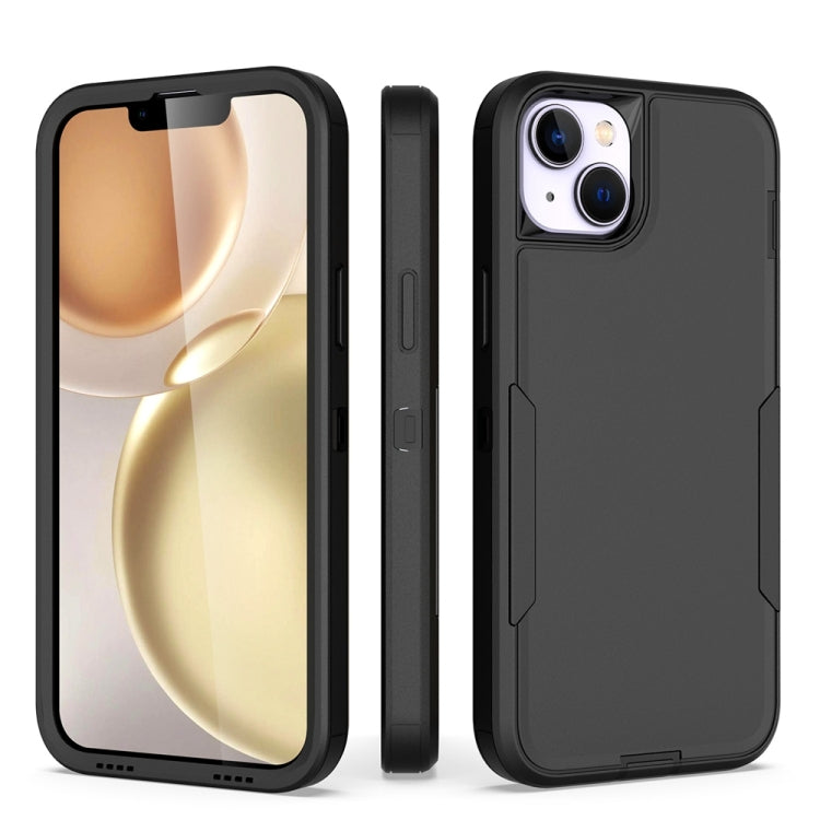 For iPhone 15 2 in 1 Magnetic PC + TPU Phone Case in black, showcasing its sleek design and protective features.