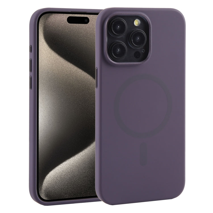 Mutural Karen Series Liquid Silicone MagSafe case for iPhone 15 Pro Max, showcasing its sleek design and durable silicone material.