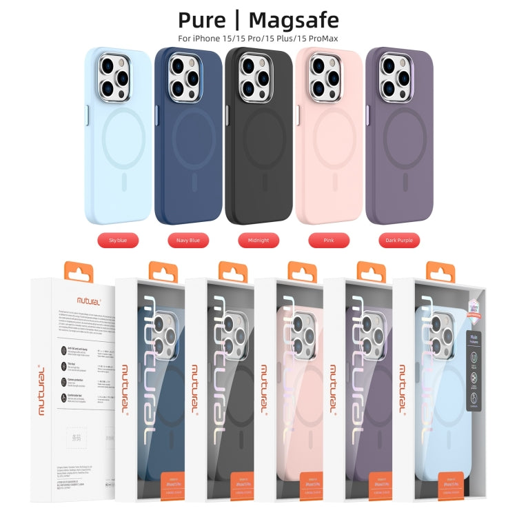 Mutural Karen Series Liquid Silicone MagSafe case for iPhone 15 Pro Max, showcasing its sleek design and durable silicone material.