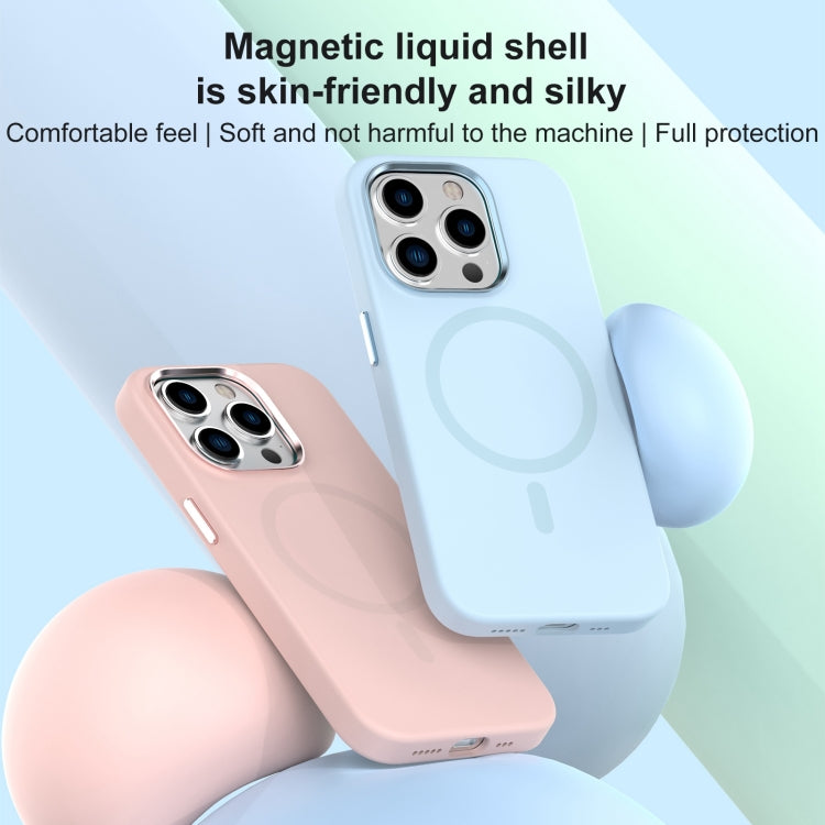 Mutural Karen Series Liquid Silicone MagSafe case for iPhone 15 Pro Max, showcasing its sleek design and durable silicone material.