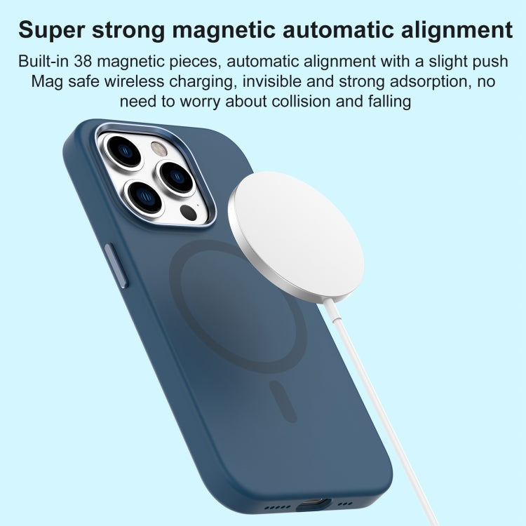 Mutural Karen Series Liquid Silicone MagSafe case for iPhone 15 Pro Max, showcasing its sleek design and durable silicone material.