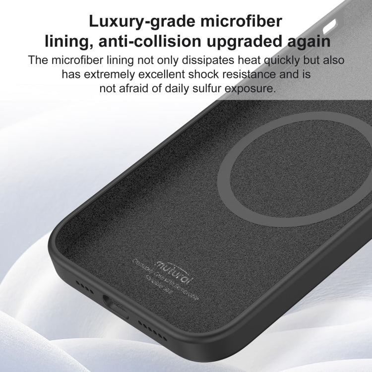 Mutural Karen Series Liquid Silicone MagSafe case for iPhone 15 Pro Max, showcasing its sleek design and durable silicone material.