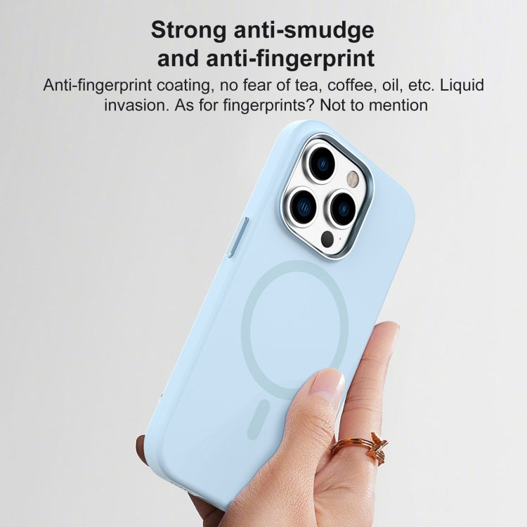 Mutural Karen Series Liquid Silicone MagSafe case for iPhone 15 Pro Max, showcasing its sleek design and durable silicone material.