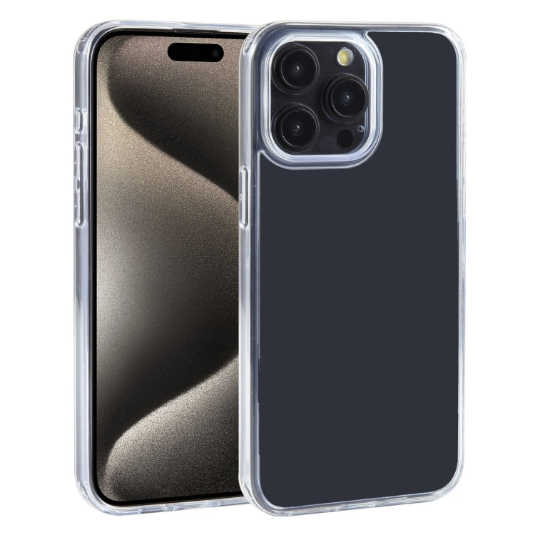 Transparent TPU phone case for iPhone 15 Pro, showcasing its sleek design and protective features.