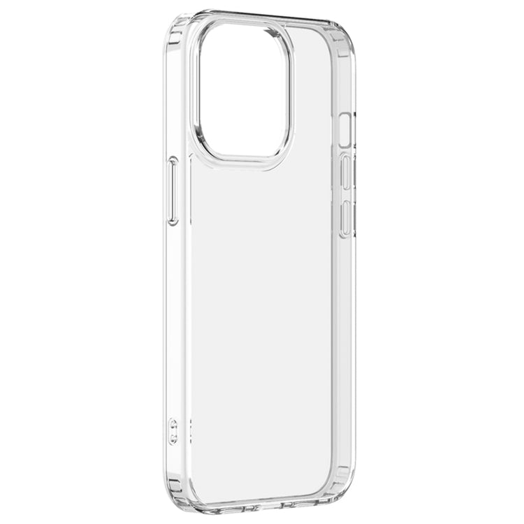 Transparent TPU phone case for iPhone 15 Pro, showcasing its sleek design and protective features.