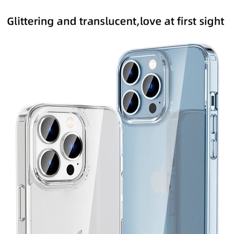 Transparent TPU phone case for iPhone 15 Pro, showcasing its sleek design and protective features.