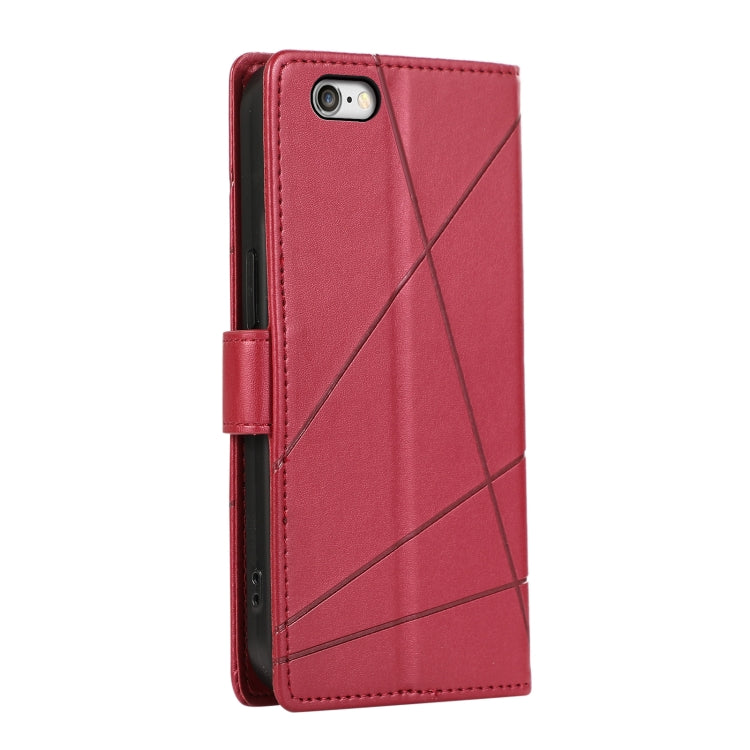 For iPhone 6s/6 PU leather case with embossed texture, wallet design, and wrist strap.