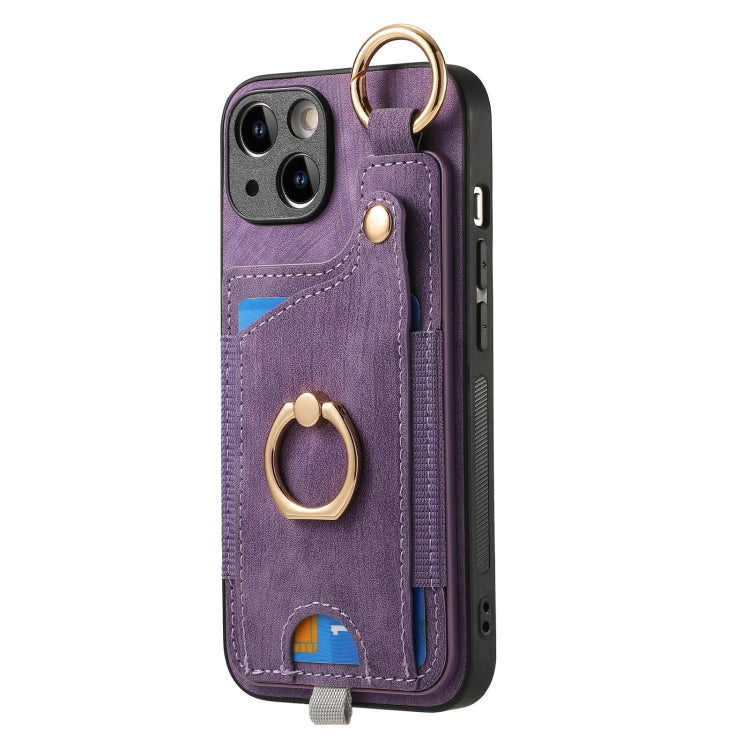 For iPhone 7 Plus / 8 Plus Retro Skin-feel Ring Card Bag Phone Case showcasing its stylish design and practical features.