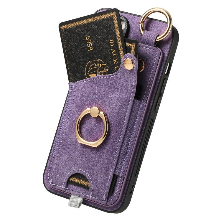 For iPhone 7 Plus / 8 Plus Retro Skin-feel Ring Card Bag Phone Case showcasing its stylish design and practical features.