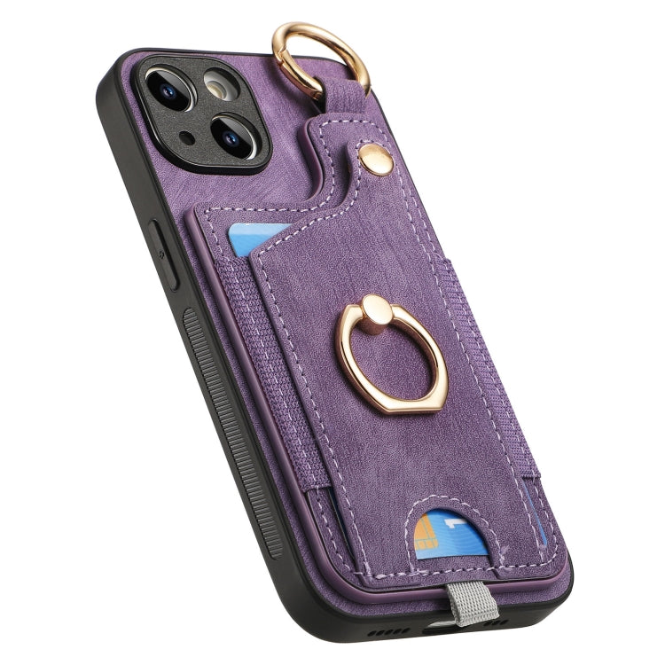 For iPhone 7 Plus / 8 Plus Retro Skin-feel Ring Card Bag Phone Case showcasing its stylish design and practical features.