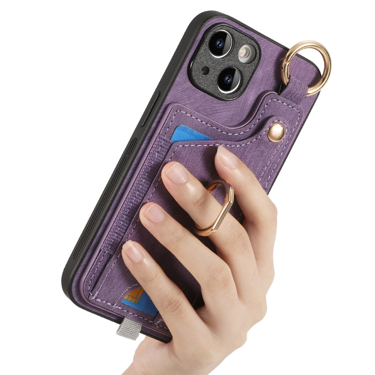 For iPhone 7 Plus / 8 Plus Retro Skin-feel Ring Card Bag Phone Case showcasing its stylish design and practical features.