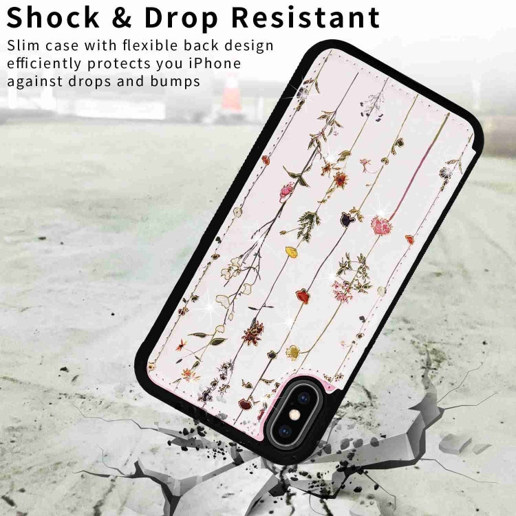 For iPhone XS/X Printed Double Buckle RFID Anti-theft Phone Case in stylish design, showcasing card slots and protective features.