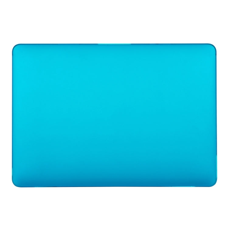 Water Blue Matte Style Protective Case for MacBook Pro 16 inch, showcasing its sleek design and heat dissipation features.