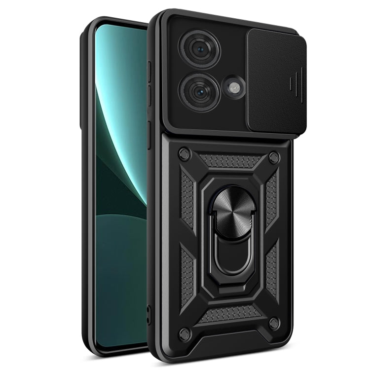 Motorola Edge 40 Neo 5G case with sliding camera cover design, showcasing its TPU hybrid material and magnetic compatibility.