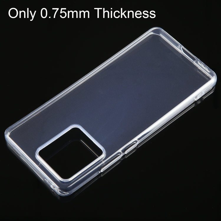 Ultra-thin transparent TPU phone case for Motorola Edge 40, showcasing its lightweight design and precise fit.