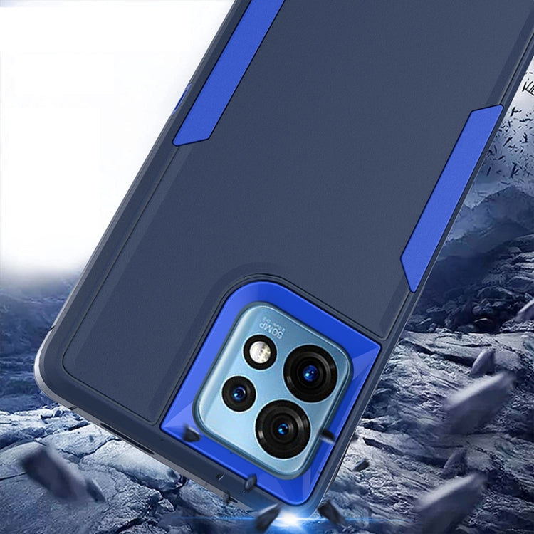 Blue 2 in 1 Magnetic PC + TPU Phone Case for Motorola G Pure 2021, showcasing its sleek design and protective features.