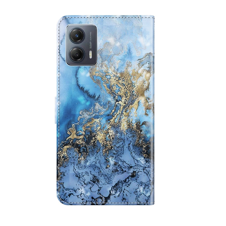 Stylish 3D painting pattern flip leather phone case for Motorola Moto G14, showcasing its design and functionality.