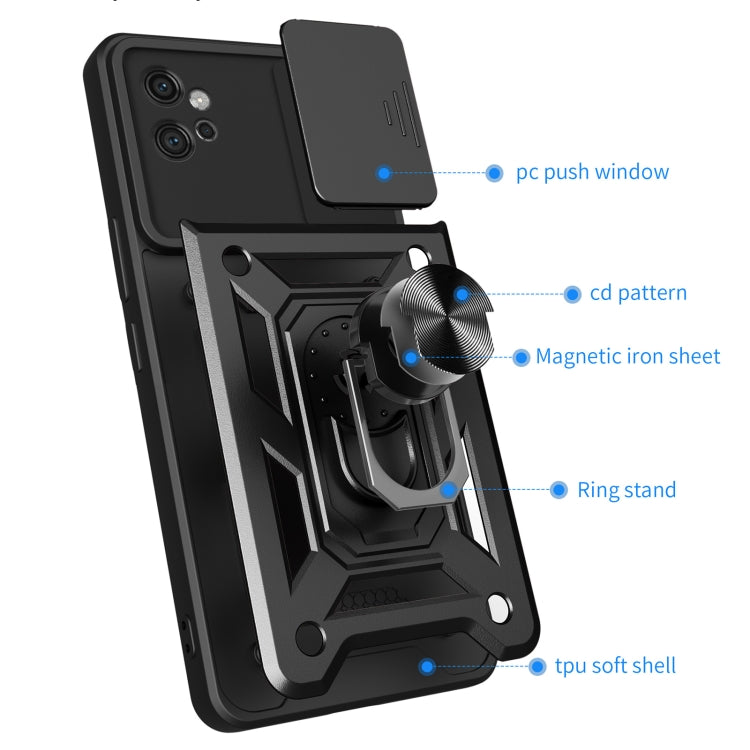 Motorola Moto G32 TPU Hybrid PC Phone Case with Sliding Camera Cover Design, showcasing its durable and stylish features.