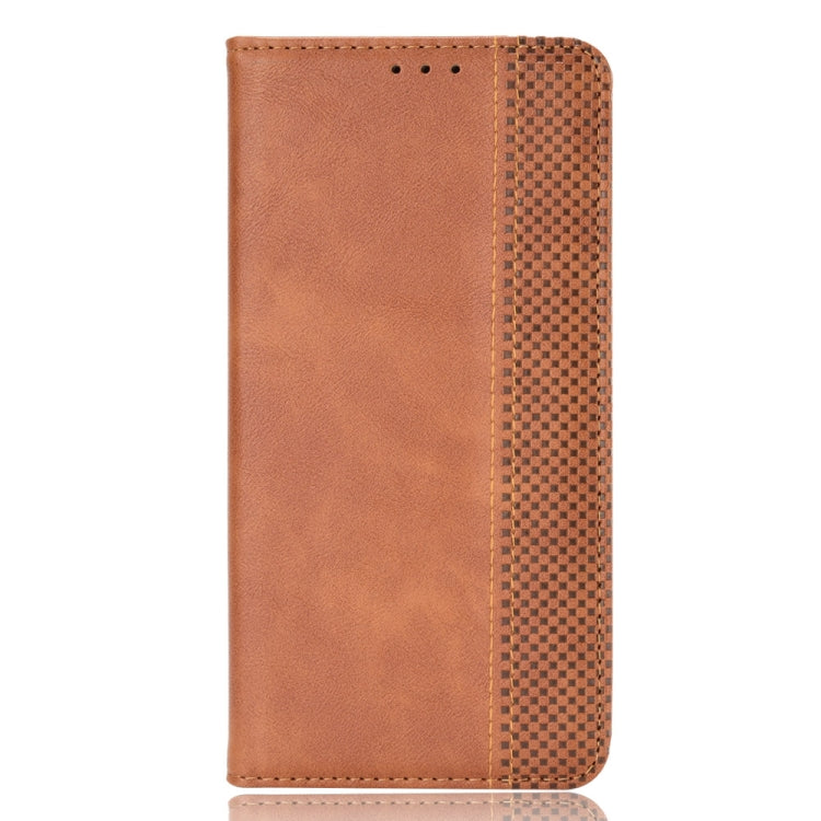 Motorola Moto G50 5G case featuring a magnetic buckle and retro crazy horse texture, showcasing its stylish design and functionality.