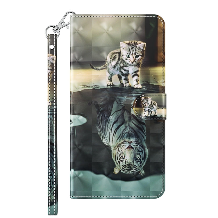 Stylish 3D Cat Painting Pattern Flip Leather Phone Case for Motorola Moto G54, showcasing vibrant colors and a protective design.