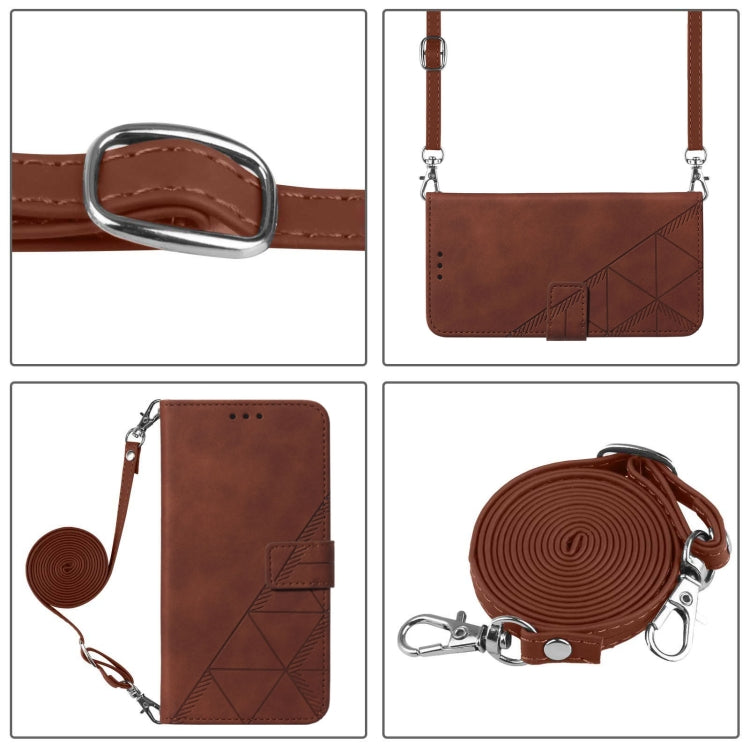 For Motorola Moto G54 Crossbody 3D Embossed Flip Leather Phone Case featuring a stylish design, card slots, and a convenient lanyard.