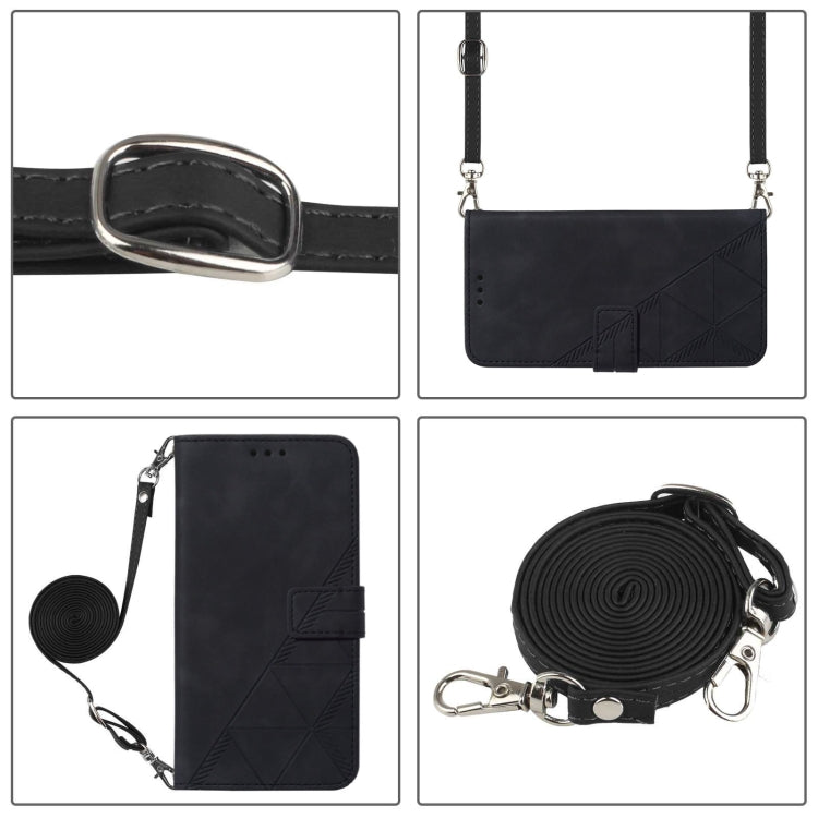 Motorola Moto G84 Crossbody 3D Embossed Flip Leather Phone Case in stylish design with lanyard and card slots.