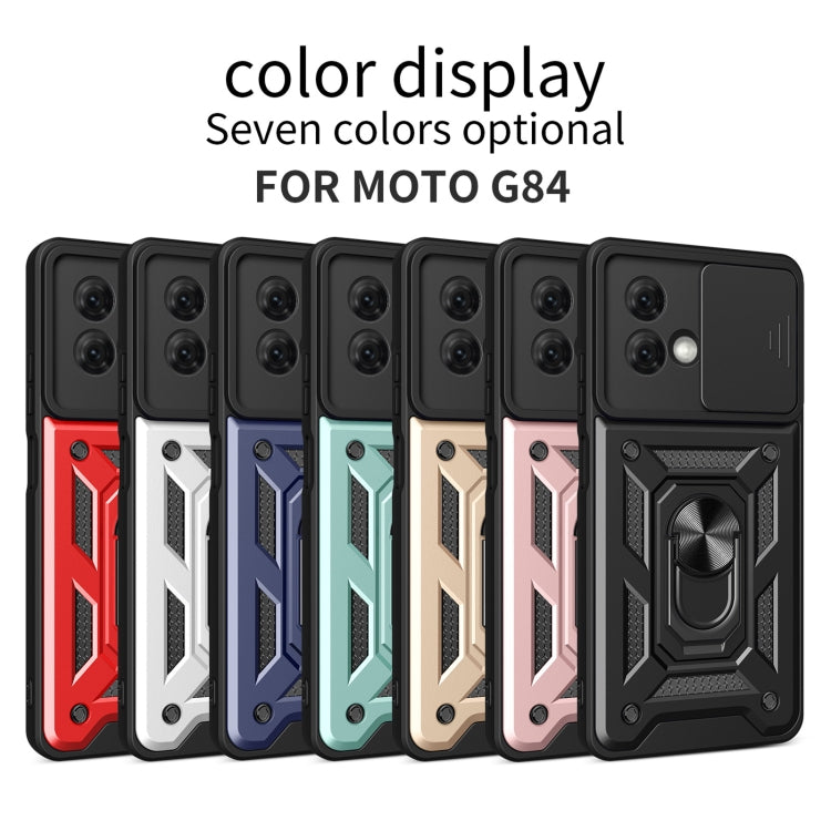 Motorola Moto G84 TPU Hybrid PC Phone Case with sliding camera cover design, showcasing its durable and stylish features.