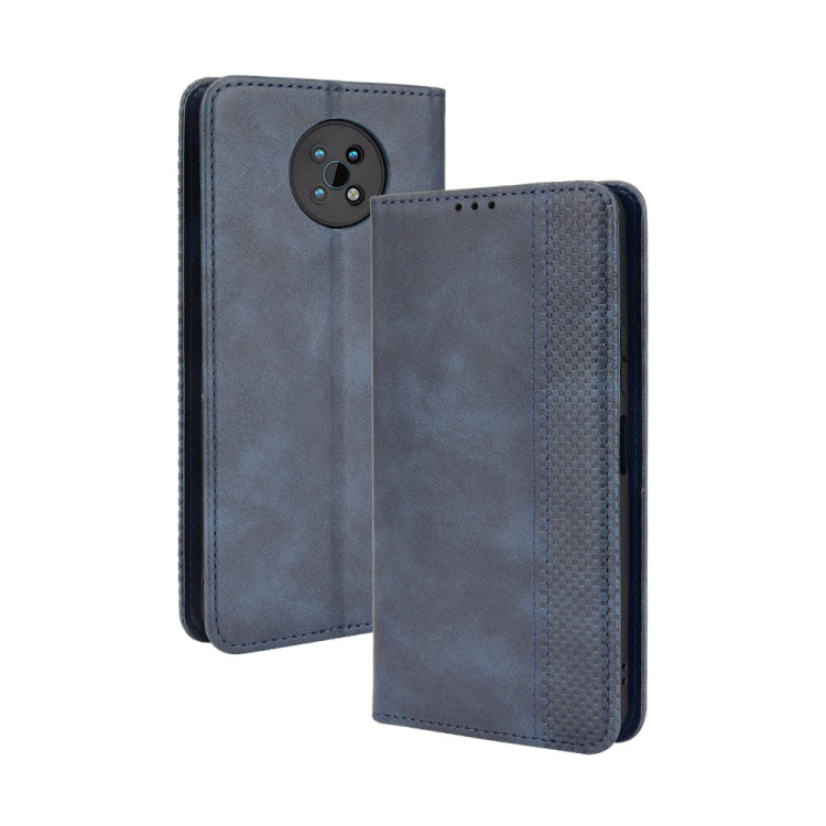 For Nokia C50 5G case featuring a magnetic buckle and retro crazy horse texture, designed for horizontal viewing and card storage.