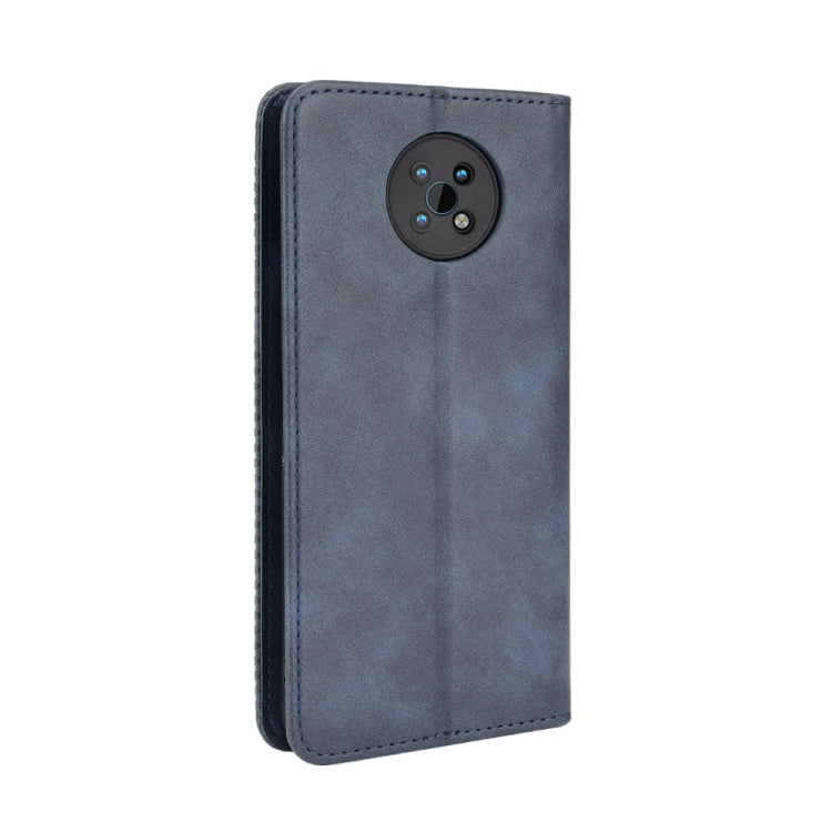 For Nokia C50 5G case featuring a magnetic buckle and retro crazy horse texture, designed for horizontal viewing and card storage.