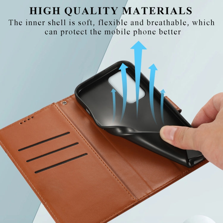 For OnePlus 9 Pro PU leather case with embossed texture, featuring card slots and a wrist strap.