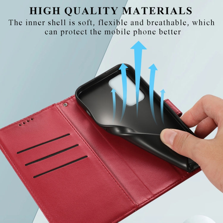 For OnePlus 9 Pro PU leather phone case with embossed texture, featuring card slots and a wrist strap.