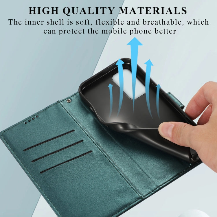 For OnePlus 9 PU genuine leather phone case with embossed line texture, showcasing its stylish and durable design.