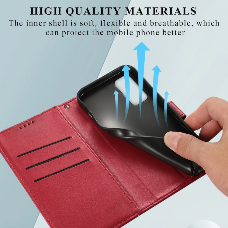 For OnePlus Nord 2 5G PU leather phone case with embossed texture, featuring card slots and a wrist strap.