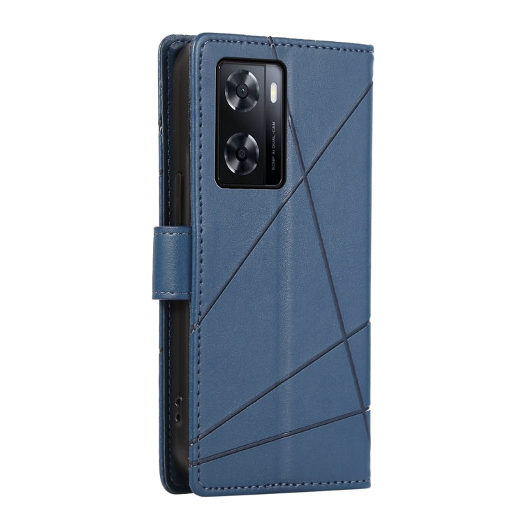 For OnePlus Nord N20 SE PU leather phone case with embossed texture, featuring card slots and a wrist strap.