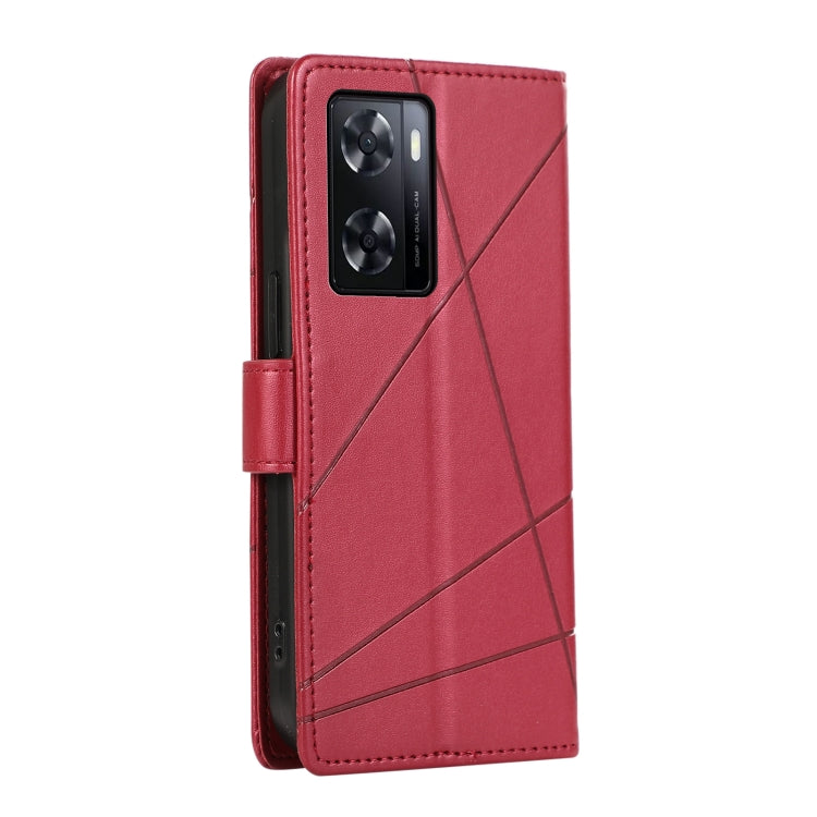 For OnePlus Nord N20 SE PU leather phone case with embossed texture, featuring card slots and a wrist strap.