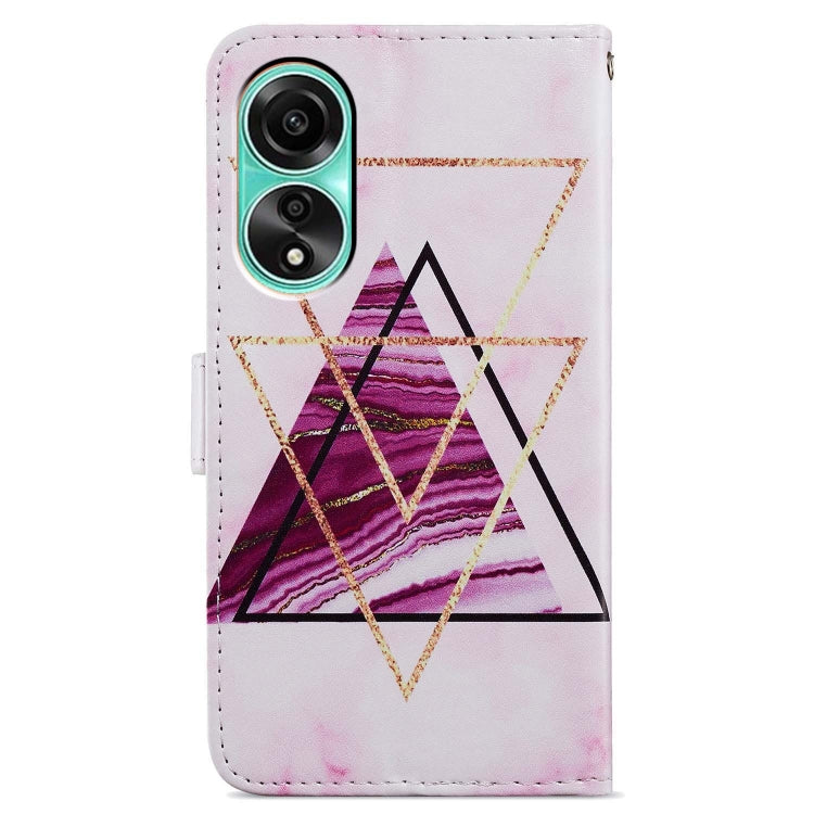 For OPPO A38 4G Painted Pattern Horizontal Flip Leather Phone Case with card slots and wrist strap.