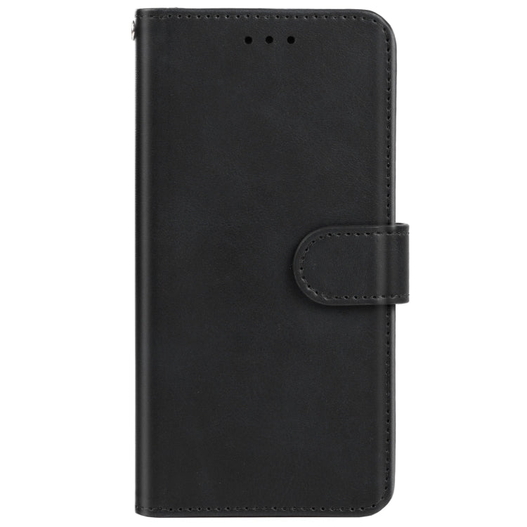 Black leather phone case designed for OPPO A56 5G, featuring card slots and a holder for horizontal viewing.