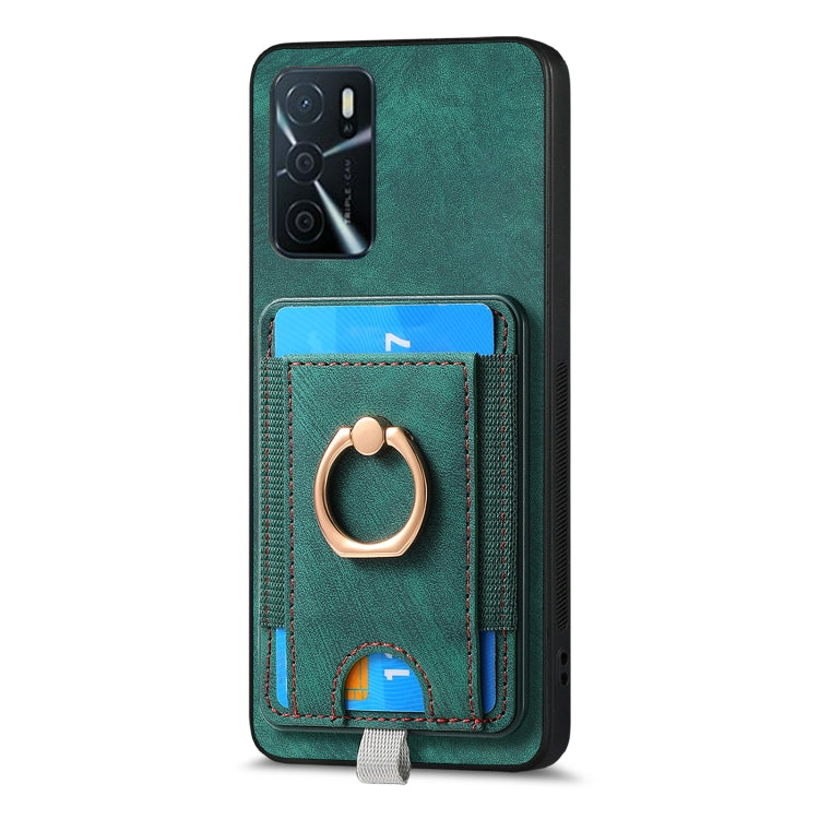 Retro Splitable Magnetic Card Bag Leather case for OPPO A9 2020 and A5 2020, showcasing its stylish design and magnetic closure feature.